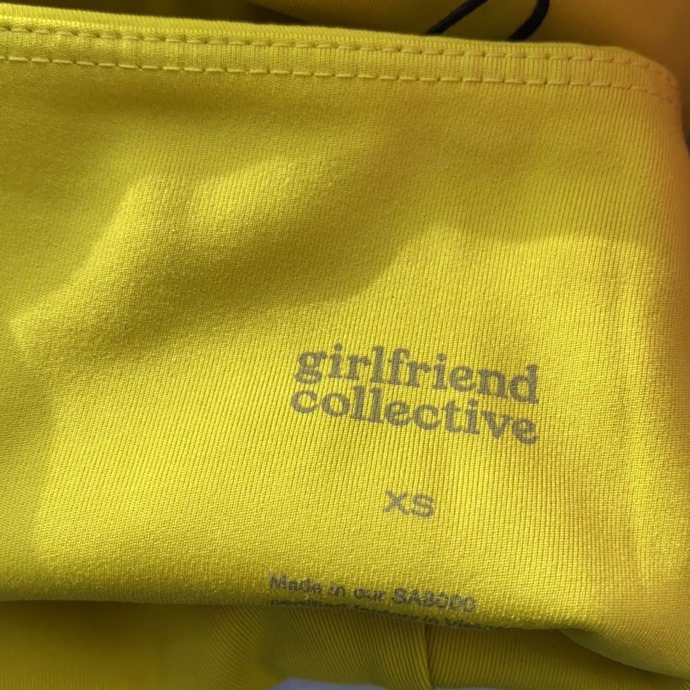 sold  Girlfriend Collective chartreuse athletic workout shorts - Picture 5 of 6
